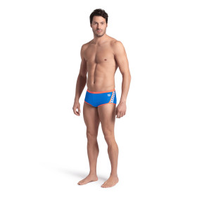 Arena ICONS Swim Low Waist Short Blue River Bright Coral  - Boxer Natation Homme