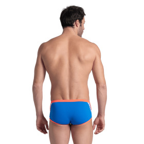 Arena ICONS Swim Low Waist Short Blue River Bright Coral  - Boxer Natation Homme