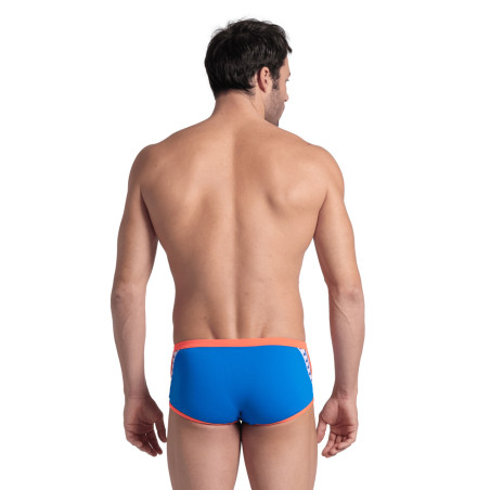 Arena ICONS Swim Low Waist Short Blue River Bright Coral - Boxer Natation Homme | Les4Nages