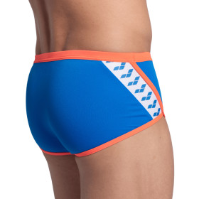 Arena ICONS Swim Low Waist Short Blue River Bright Coral  - Boxer Natation Homme