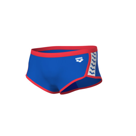 Arena ICONS Swim Low Waist Short Blue River Bright Coral - Boxer Natation Homme | Les4Nages