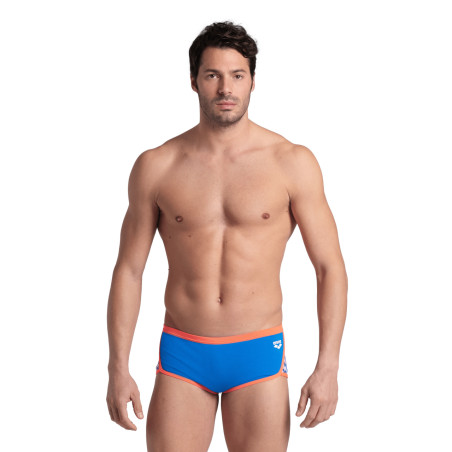 Arena ICONS Swim Low Waist Short Blue River Bright Coral - Boxer Natation Homme | Les4Nages