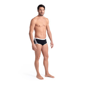 Arena ICONS Swim Low Waist Short Solid  Black White - Boxer Natation Homme