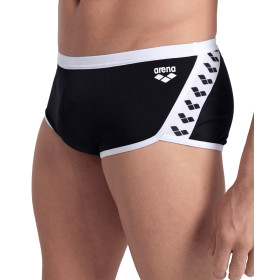 Arena ICONS Swim Low Waist Short Solid  Black White - Boxer Natation Homme