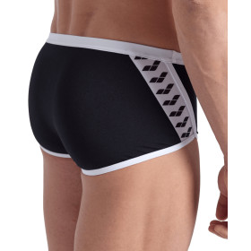 Arena ICONS Swim Low Waist Short Solid  Black White - Boxer Natation Homme