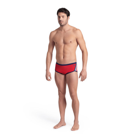 Arena ICONS Swim Low Waist Short Solid Red Navy - Boxer Natation Homme | Les4Nages