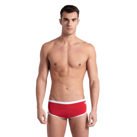 Arena ICONS Swim Low Waist Short Solid Red White - Boxer Natation Homme | Les4Nages