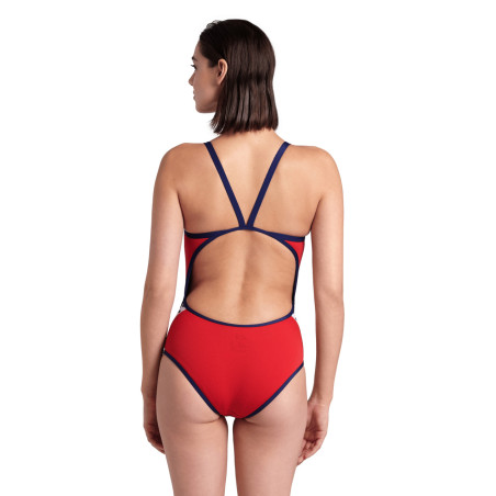 Arena ICONS Super Fly Back Solid RED-NAVY - Maillot Natation Femme | Les4Nages