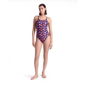 Arena REVERSIBLE Challenge Back NAVY-MULTI - Maillot Natation Femme 1 piece
