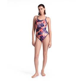 Arena REVERSIBLE Challenge Back NAVY-MULTI - Maillot Natation Femme 1 piece