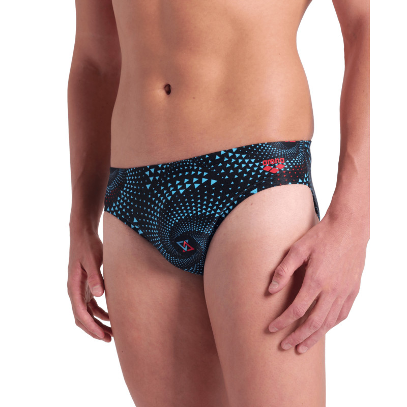 ARENA FIREFLOW Brief - Black Multi - Maillot de bain classique Natation Homme | Les4Nages