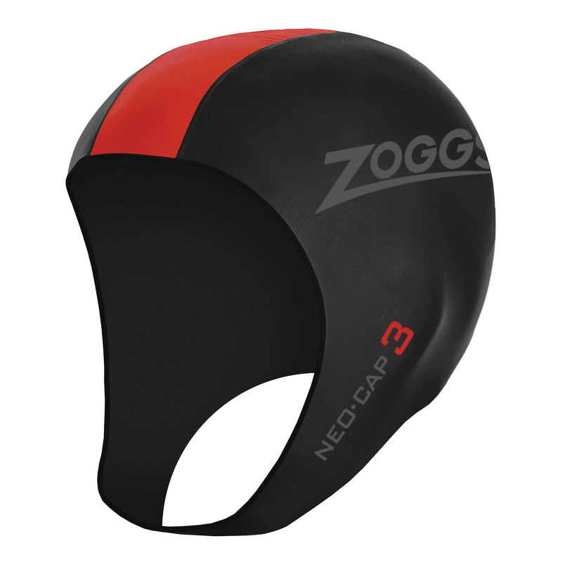 Cagoule néoprène Zoggs NEO CAP 3 Black Red | Les4Nages