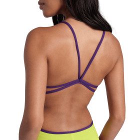 Arena SOLID Lace Back  Soft Green Plum  - Maillot de bain natation femme