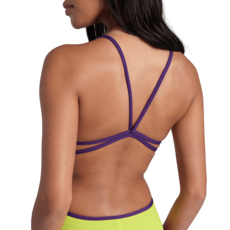 Arena SOLID Lace Back Soft Green Plum - Maillot de bain natation femme | Les4Nages