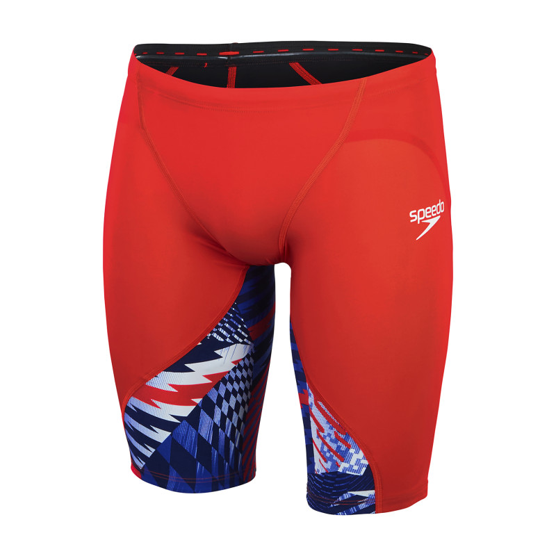 SPEEDO Fastskin LZR Ignite Red White- Jammer Natation Competition Homme | Les4Nages