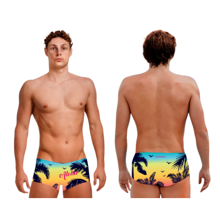 SWEAMS TRUNKS ALOHA YELLOW - Boxer Natation Homme | Les4Nages