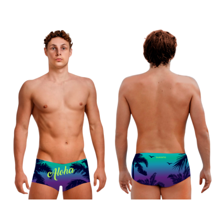 SWEAMS TRUNKS ALOHA PURPLE - Boxer Natation Homme | Les4Nages