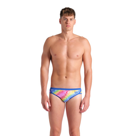 Arena SWIM BRIEFS PRINTED Royal White Multi - Maillot Natation Homme | Les4Nages