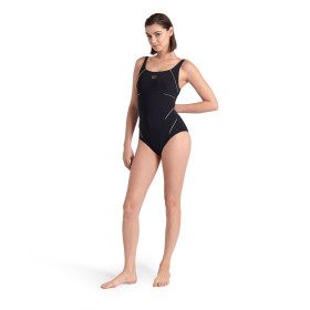 Arena Bodylift JEWEL R Black White   - Maillot Natation Arena Aquagym