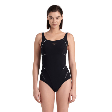 Arena Bodylift JEWEL R Black White - Maillot Natation Arena Aquagym | Les4Nages