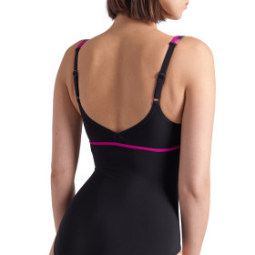 Arena BODYLIFT JENNIFER Wing Back Black Multi Black Grape    - Maillot Natation Arena Aquagym