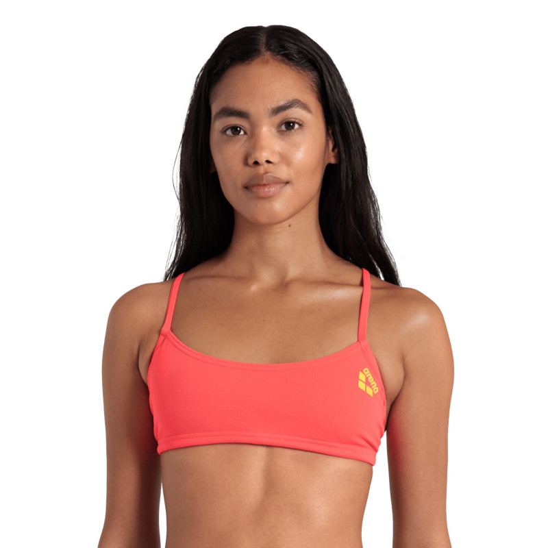 ARENA Bandeau Play R Bright Coral Yellow Star - Haut 2 pièces | Les4Nages