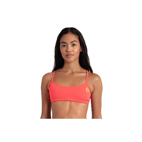 ARENA Bandeau Play R Bright Coral Yellow Star - Haut 2 pièces | Les4Nages