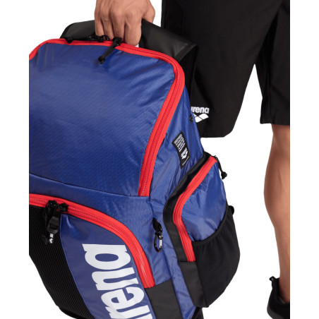 ARENA SPIKY 3 BACKPACK 45L Navy Red White - Sac à Dos Natation, Sport et Piscine  | Les4Nages