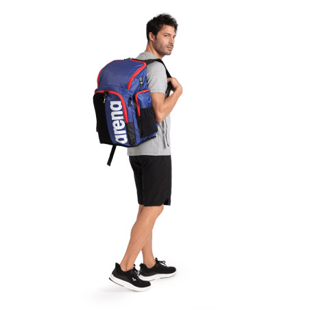 ARENA SPIKY 3 BACKPACK 45L Navy Red White - Sac à Dos Natation, Sport et Piscine  | Les4Nages