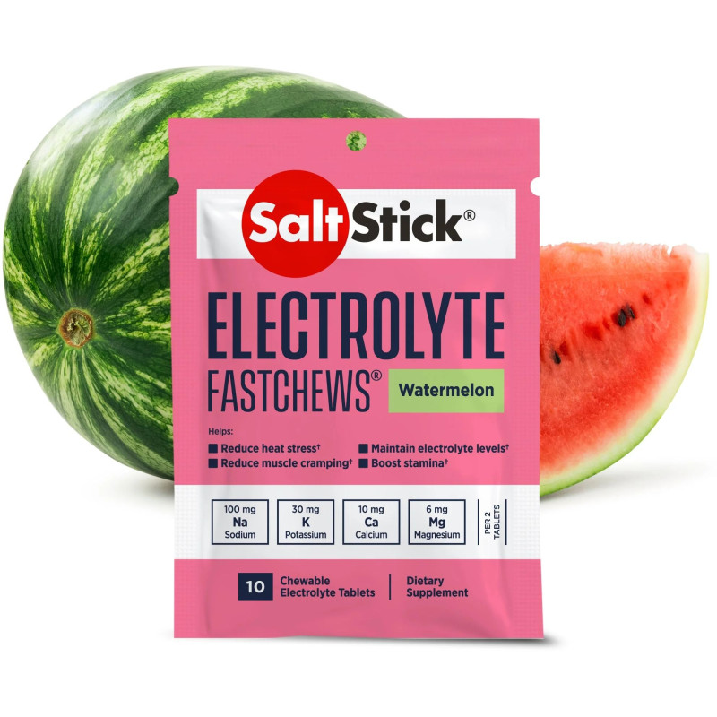 Pastilles electrolyte à croquer SALTSTICK Fastchew - saveur Pastèque - 10 pastilles | Les4Nages