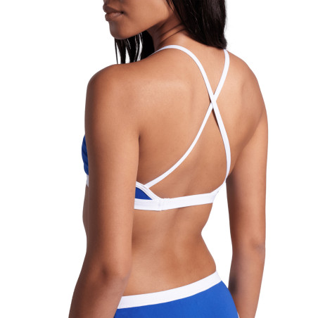 Bikini Arena ICONS Cross Back Solid ROYAL WHITE - Maillot Natation Femme 2 pieces | Les4Nages