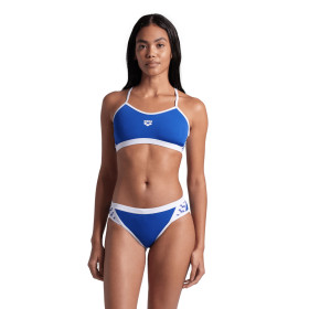 Bikini Arena ICONS Cross Back Solid  ROYAL WHITE -  Maillot Natation Femme 2 pieces