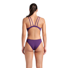 Arena Swimsuit TECH Multi SOLID Plum White-  Maillot Natation Femme 