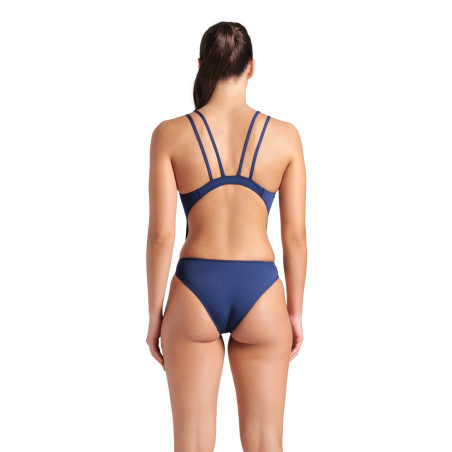 Arena Swimsuit TECH Multi SOLID Navy White- Maillot Natation Femme  | Les4Nages