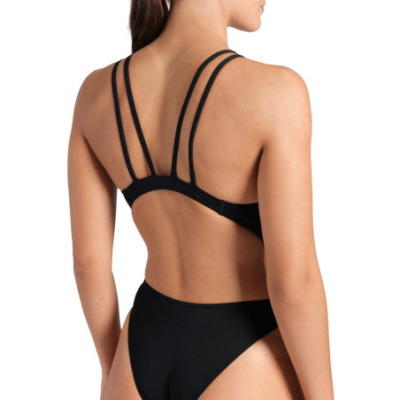 Arena Swimsuit TECH Multi SOLID Black White- Maillot Natation Femme  | Les4Nages