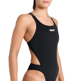 Arena Swimsuit TECH Multi SOLID Black White-  Maillot Natation Femme 