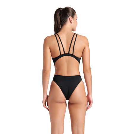 Arena Swimsuit TECH Multi SOLID Black White- Maillot Natation Femme  | Les4Nages