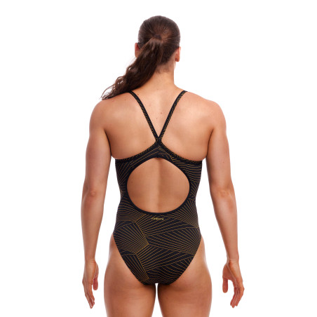 FUNKITA Gold Weaver Dos Diamond Back - Maillot de bain Femme Natation 1 piece | Les4Nages