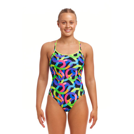 FUNKITA Got Worms Dos Diamond Back - Maillot de bain Femme Natation 1 piece | Les4Nages