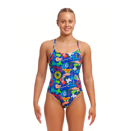 FUNKITA Blues Baby Dos Diamond Back - Maillot de bain Femme Natation 1 piece | Les4Nages