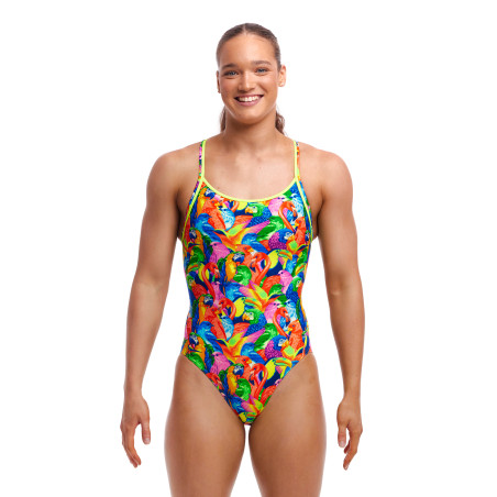 FUNKITA Bright Birds Dos Diamond Back - Maillot de bain Femme Natation 1 piece | Les4Nages