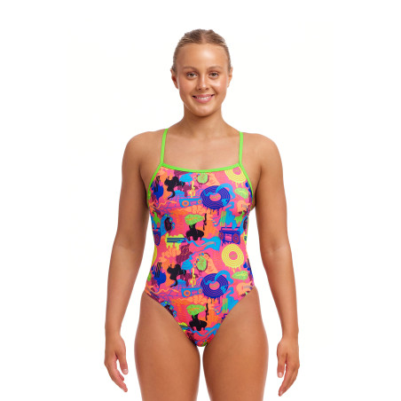 FUNKITA Lotsa Pop Dos Single Strength - Maillot de bain Femme Natation 1 piece | Les4Nages