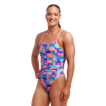 FUNKITA Giga Bit Dos Single Strength - Maillot de bain Femme Natation 1 piece | Les4Nages