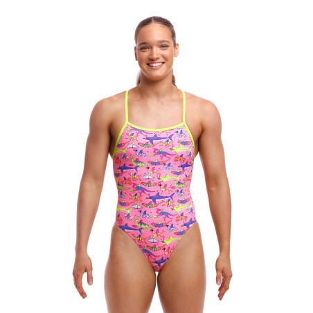 FUNKITA Learner Lane Dos Tie Me Tight - Maillot de bain Femme Natation 1 piece | Les4Nages