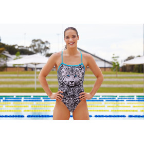 FUNKITA White Walker Dos Single Straps - Maillot de bain Femme Natation 1 piece