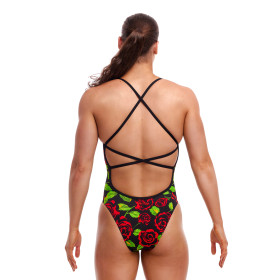 FUNKITA Black Rose Dos Strapped In - Maillot de bain Femme Natation 1 piece