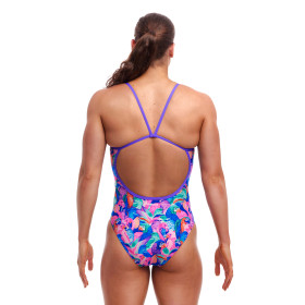 FUNKITA Birds Gone Wild Dos Single Straps - Maillot de bain Femme Natation 1 piece