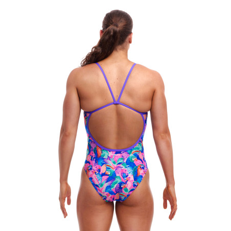 FUNKITA Birds Gone Wild Dos Single Straps - Maillot de bain Femme Natation 1 piece | Les4Nages