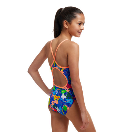 FUNKITA (6-12ans) Blues Baby Dos Diamond Back - Maillot de bain 1 piece Fille | Les4Nages