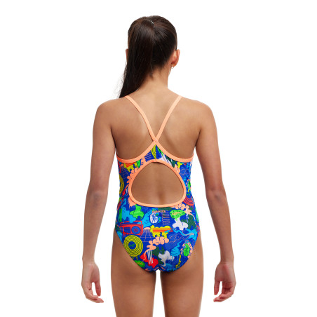 FUNKITA (6-12ans) Blues Baby Dos Diamond Back - Maillot de bain 1 piece Fille | Les4Nages